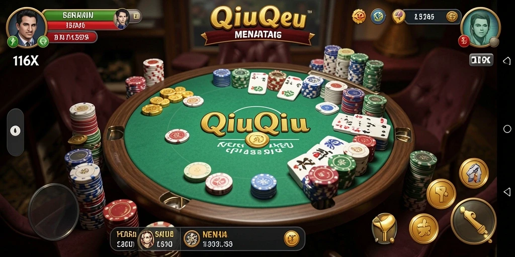 Tangkapan layar gameplay seru dalam permainan QiuQiu 116X.