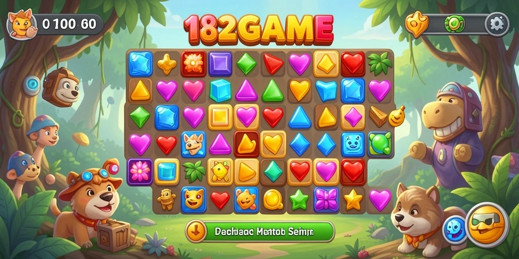Tampilan menarik dari gameplay 182GAME yang penuh warna.