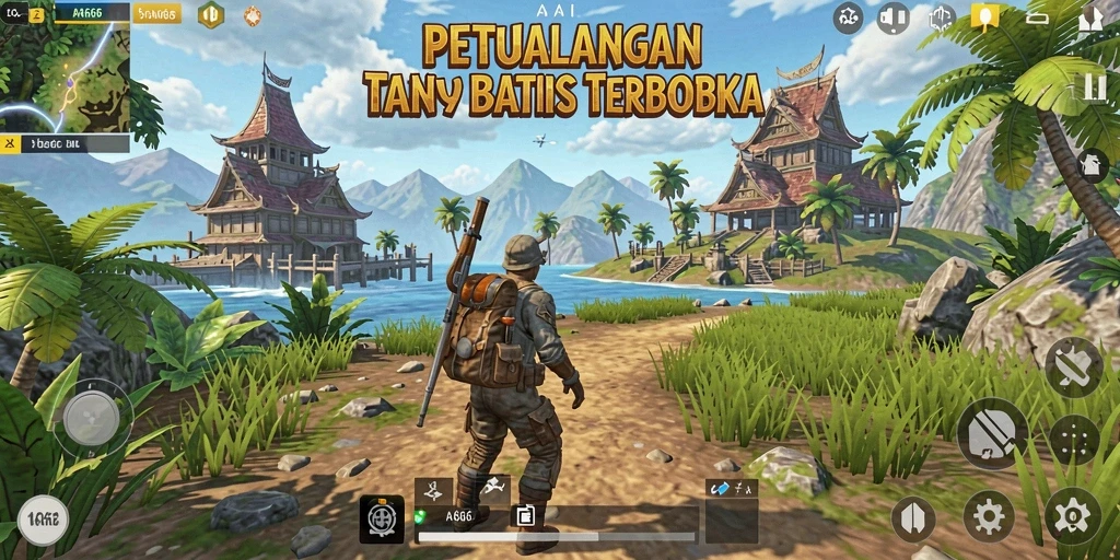 Tampilan gameplay yang menunjukkan eksplorasi dunia terbuka yang luas.