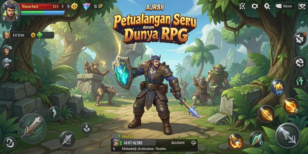Screenshot utama AJR88 menampilkan aksi pertarungan RPG yang menarik.