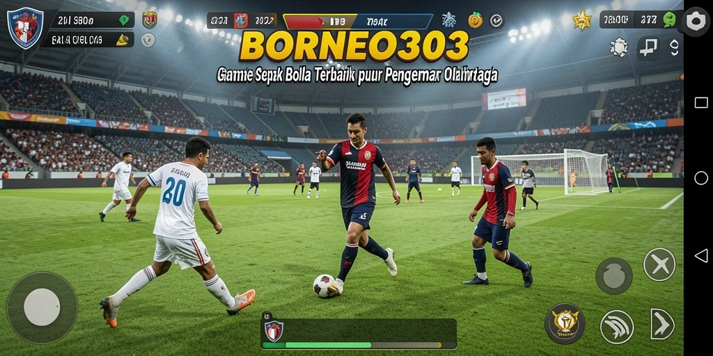 Tangkapan layar dari gameplay sepak bola yang mengasyikan di BORNEO303.