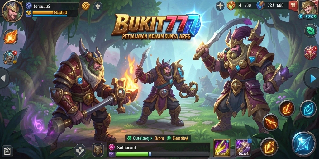 Tangkapan layar gameplay BUKIT777 yang menunjukkan pertarungan epik.