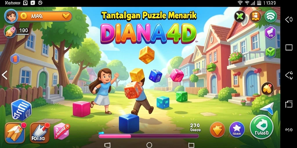 Tampilan gameplay puzzle DIANA4D yang penuh warna dan menantang.