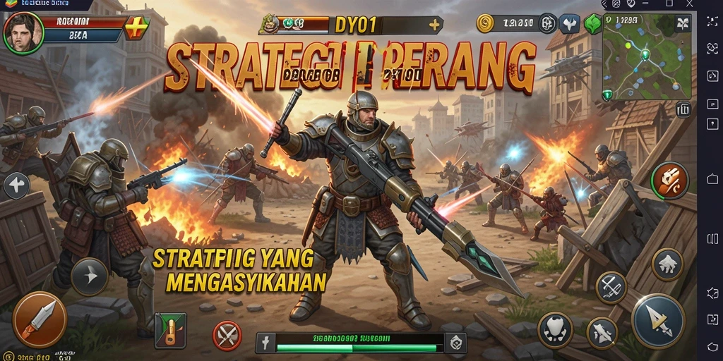 Tampilan screenshot dari gameplay DY01 yang menunjukkan strategi pertempuran.