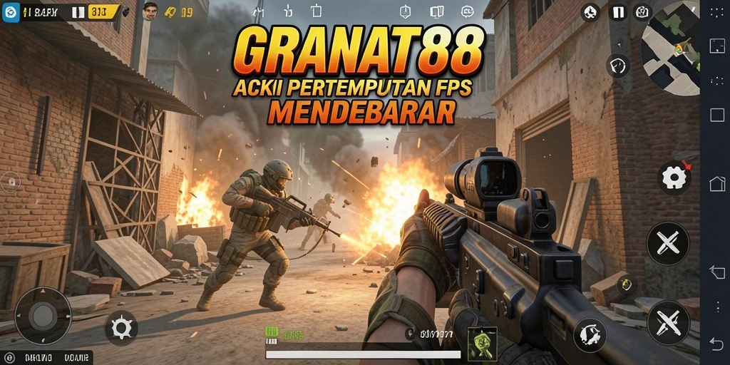 Screenshot gameplay <strong>GRANAT88</strong> menunjukkan aksi pertempuran yang intens.