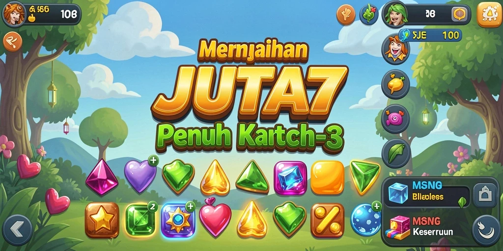 Tampilan menarik dari gameplay JUTA7 yang penuh warna dan tantangan.