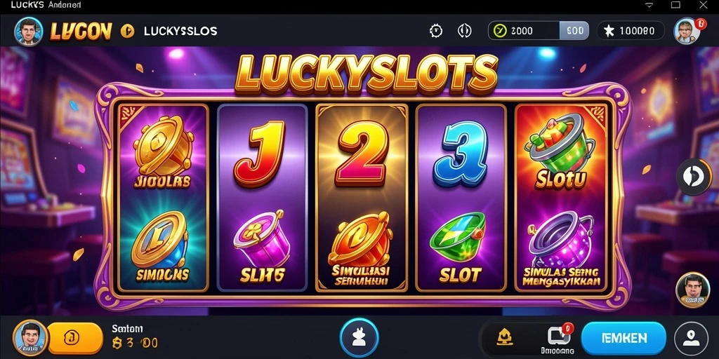Tampilan gameplay menarik dari LUCKYSLOTS dengan berbagai tema slot.