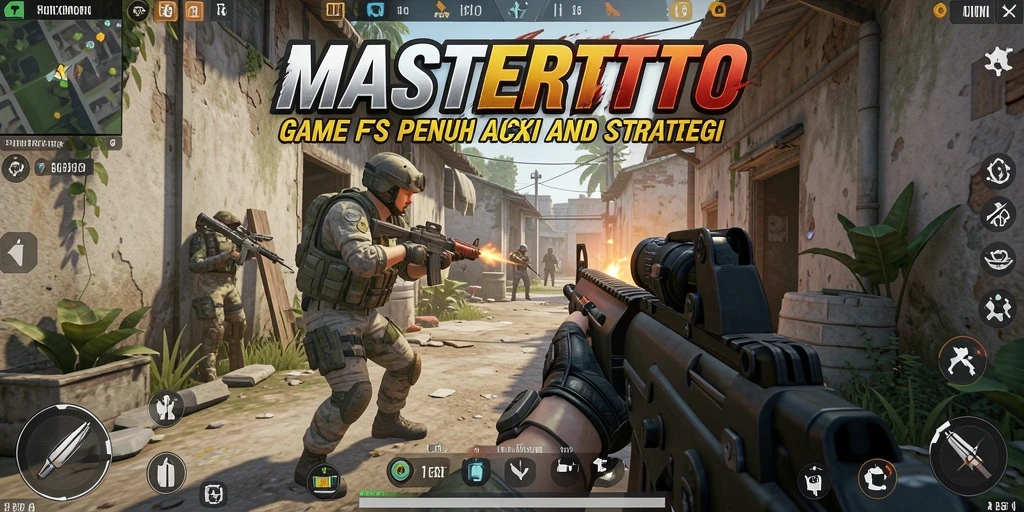 Tangkapan layar MASTERTOTO menampilkan aksi menegangkan dalam permainan FPS.