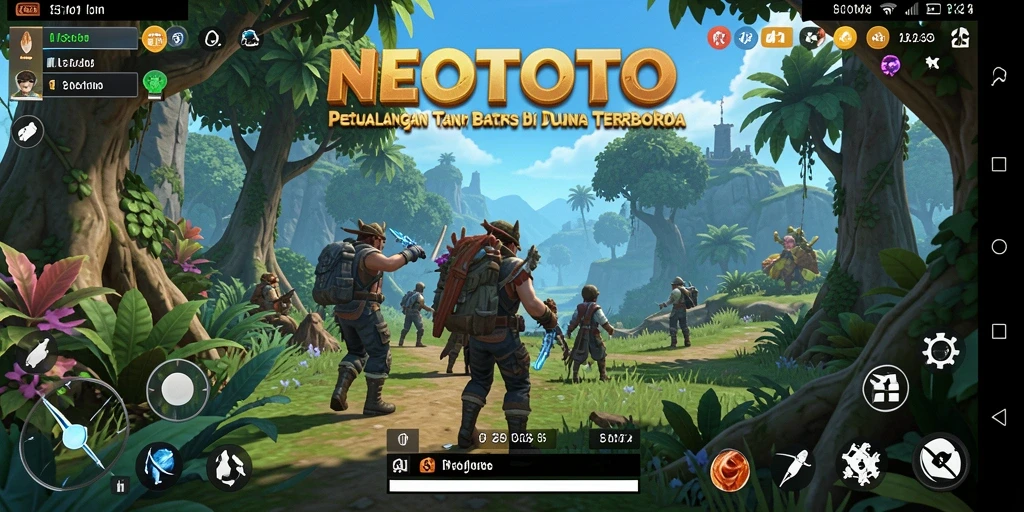 Tangkapan layar gameplay NEOTOTO menunjukkan dunia terbuka yang luas dan penuh petualangan.