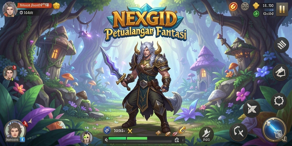 Tampilan gameplay NEXGID dengan petualangan yang mendebarkan.