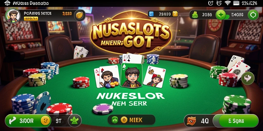 Tampilan gameplay NUSASLOTS dengan sistem Poker yang seru.