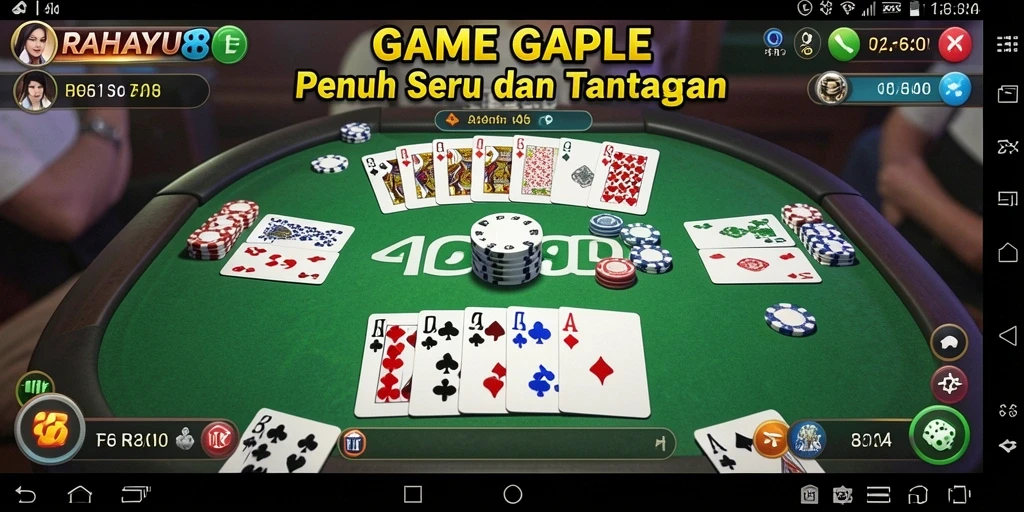 Tampilan screenshot utama RAHAYU88 menampilkan gameplay seru Gaple.