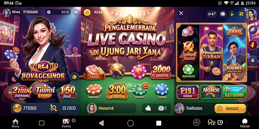 Tampilan screenshot gameplay Live Casino yang mengesankan dari RR44.