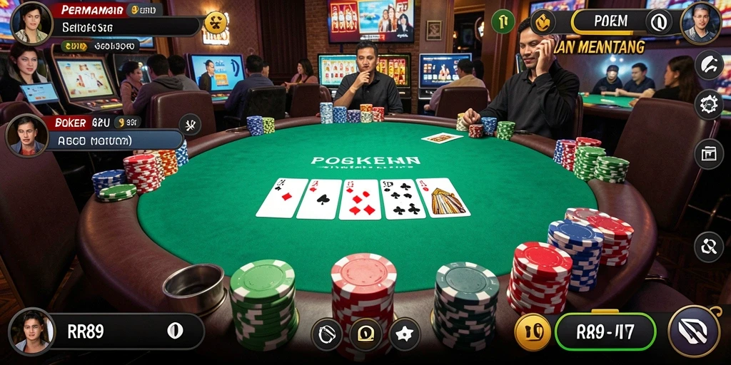Tampilan gameplay Poker yang mendebarkan di RR89.