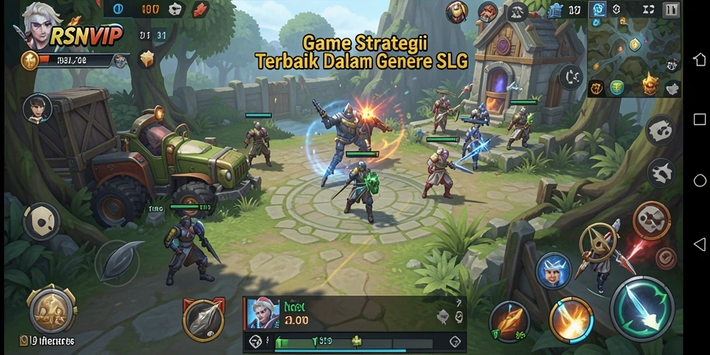 Gameplay RSNVIP dengan pertempuran seru dan pembangunan kerajaan.