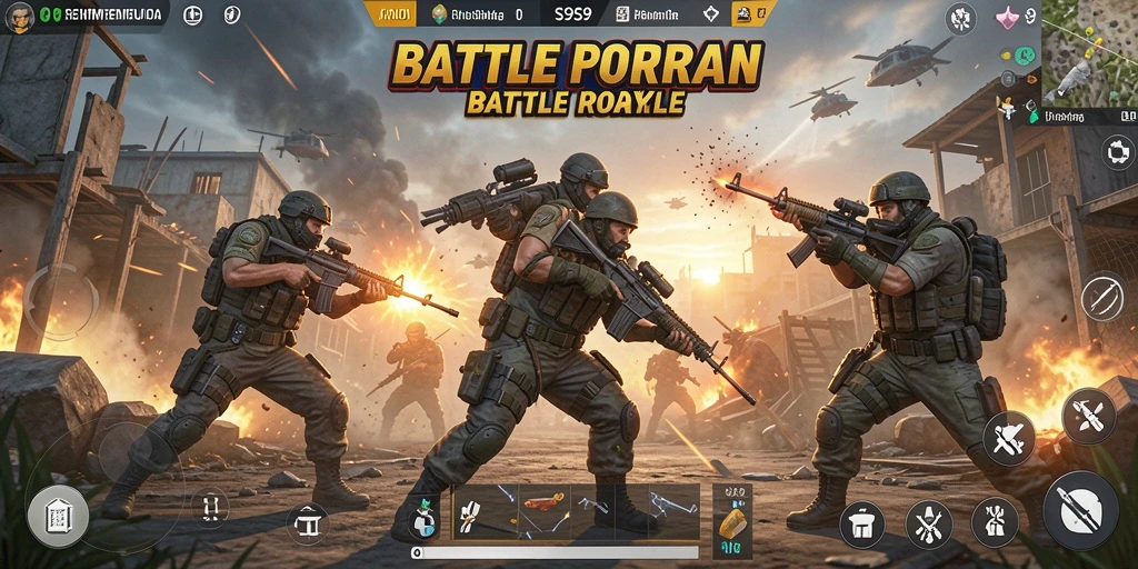 Gameplay seru S9S9 dengan aksi Battle Royale yang mendebarkan.