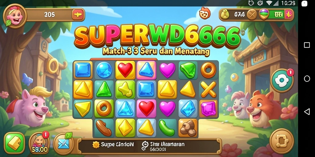 Screenshot gameplay menunjukkan aksi seru dalam SUPERWD666.