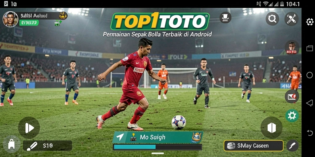 Tampilan gameplay sepak bola yang mendebarkan dalam TOP1TOTO.