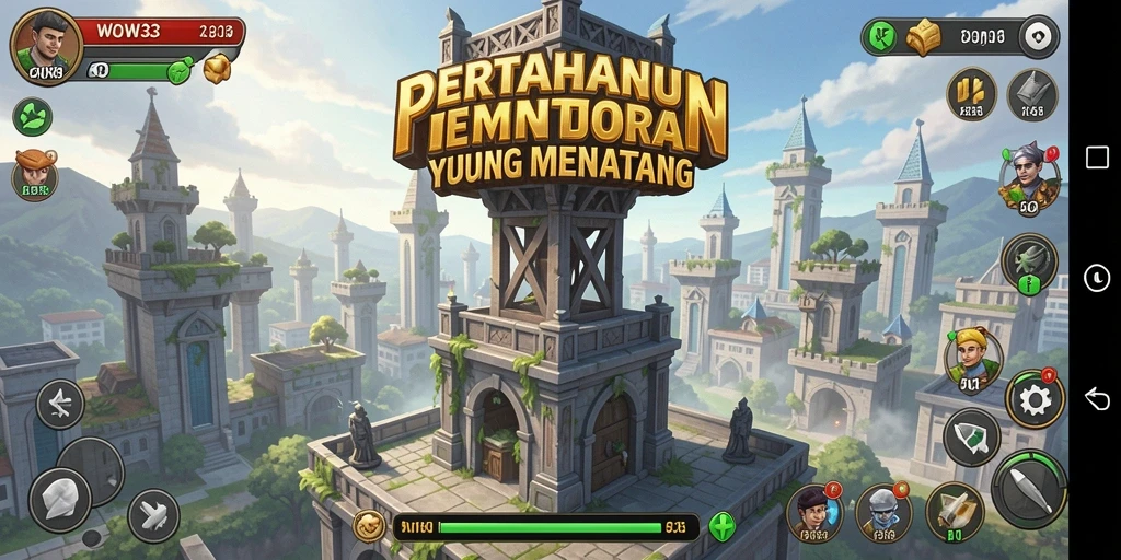 Gameplay WOW33 yang seru dalam Tower Defense menantang strategi pemain.